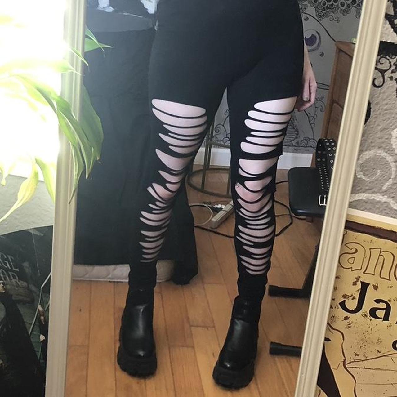 Dolls Kill Women's Black Leggings Depop