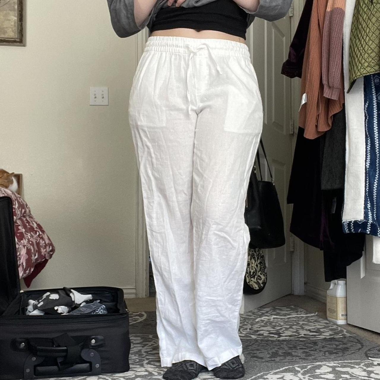 White linen best sale pants see through