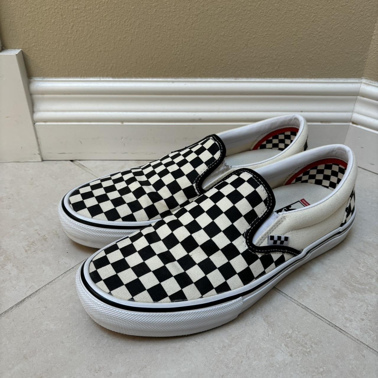 Black and white chequered vans hotsell