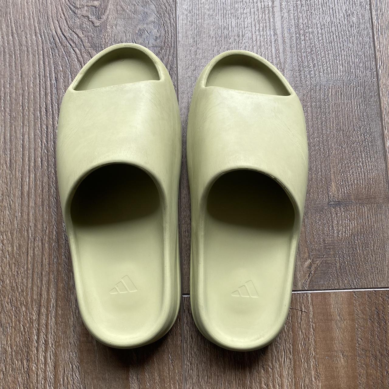 Yeezy Men's Green Slides | Depop