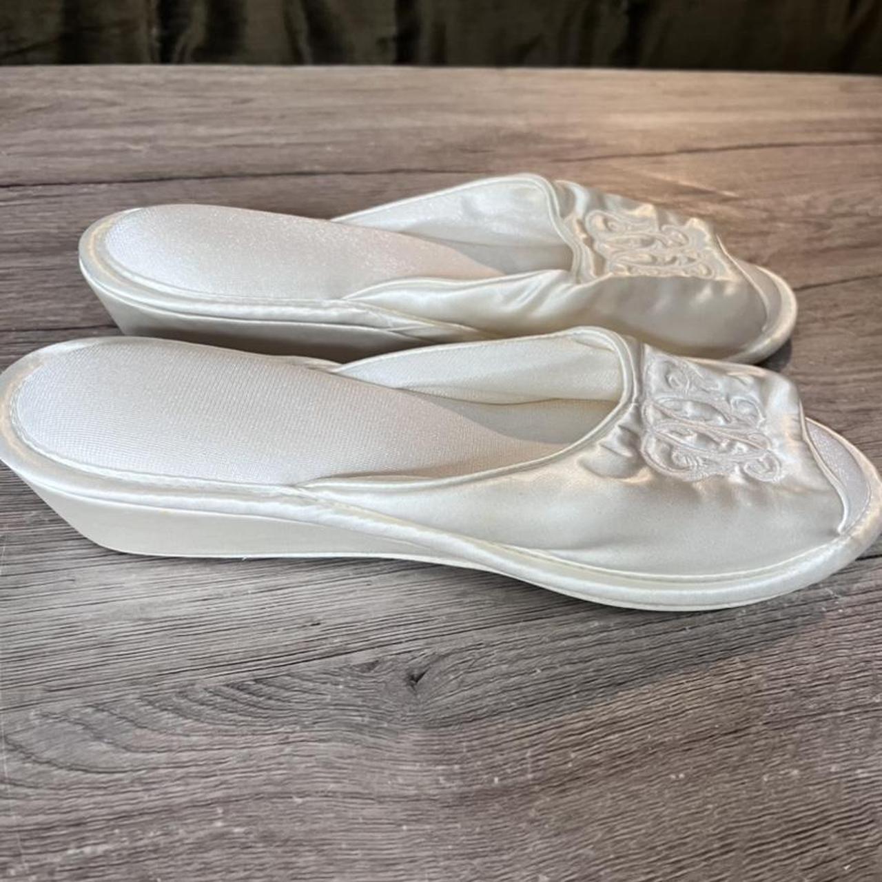 Ivory satin slippers online