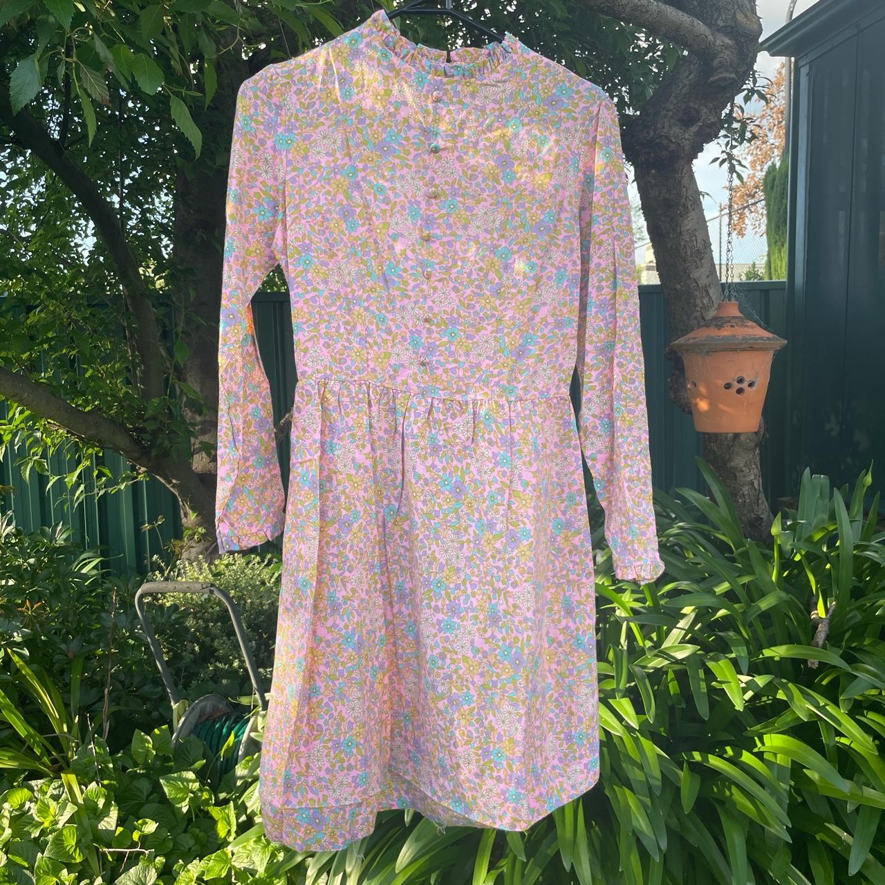 Women's Pink and Blue Dress | Depop