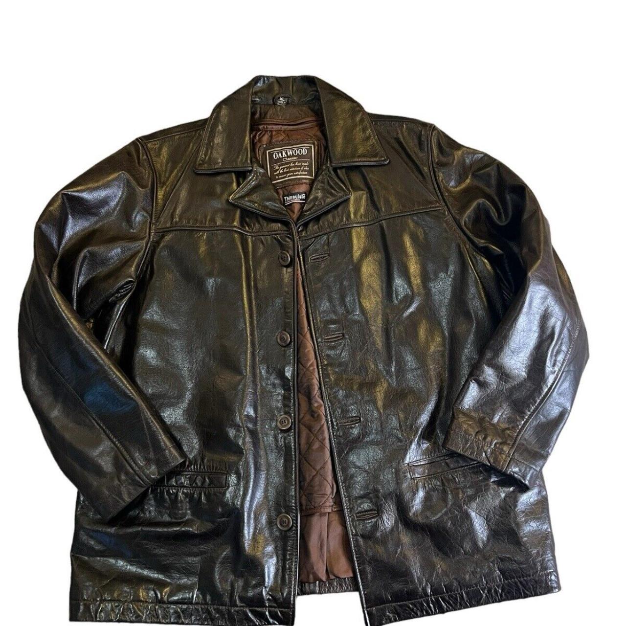 VINTAGE OAKWOOD CLASSIC purchases XL LEATHER COAT