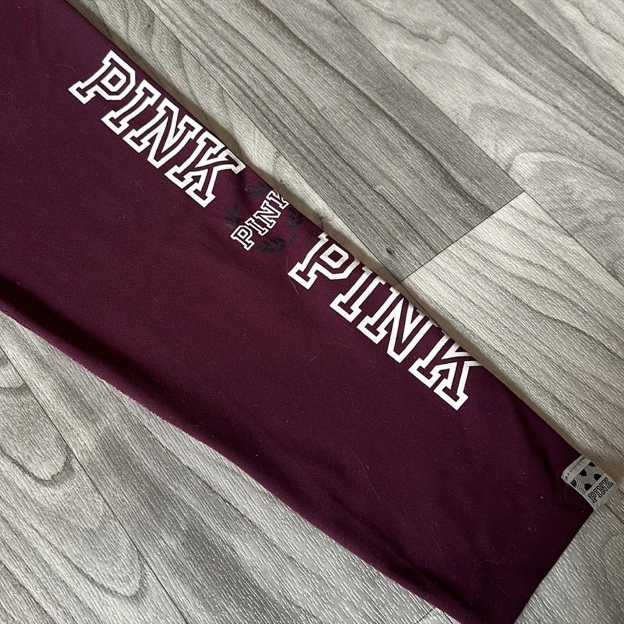 Victoria Secret PINK Ultimate Leggings in burgundy - Depop