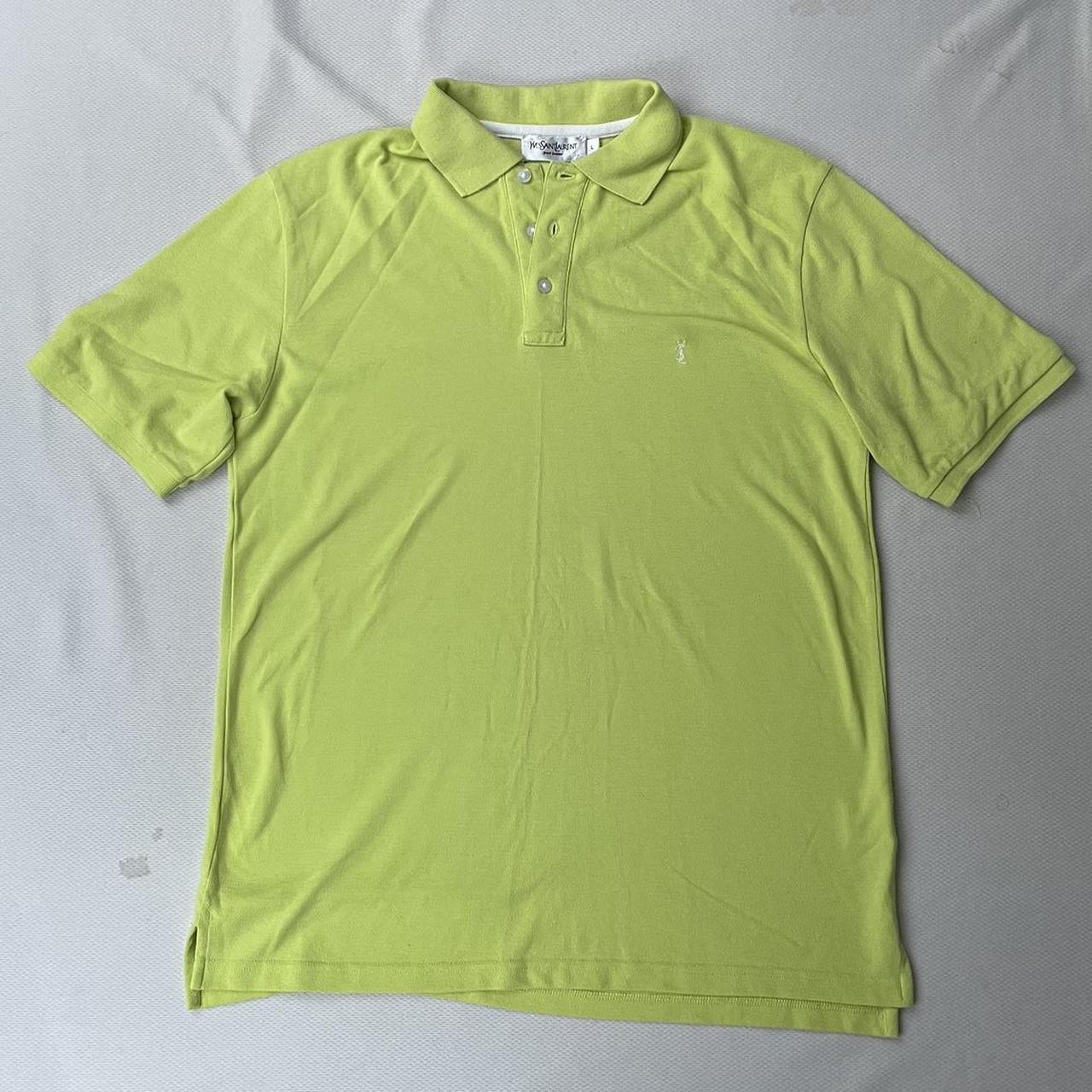 Yves Saint Laurent Men's Green Polo-shirts | Depop