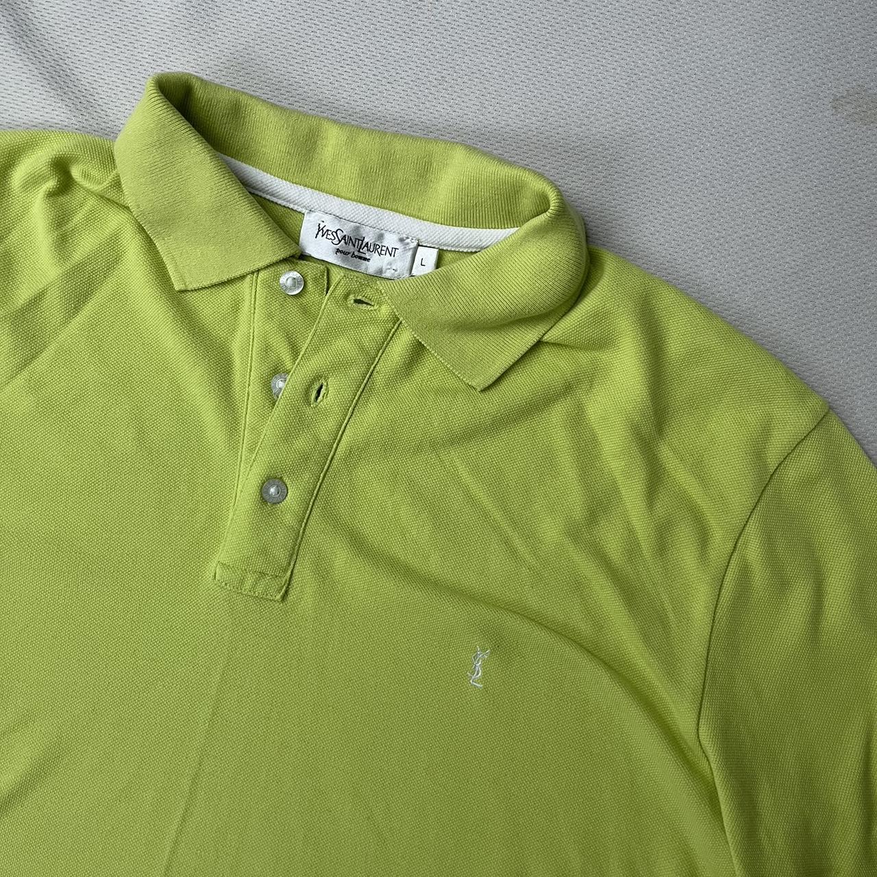 Yves Saint Laurent Men's Green Polo-shirts | Depop