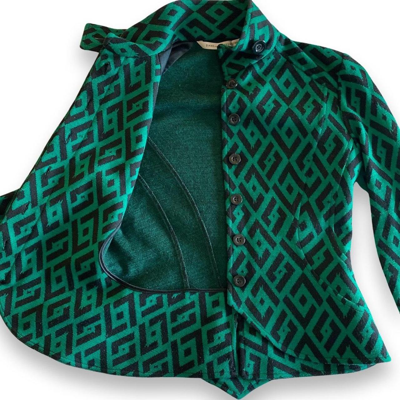 Diane von Furstenberg Women's Green and Black Jacket (2)
