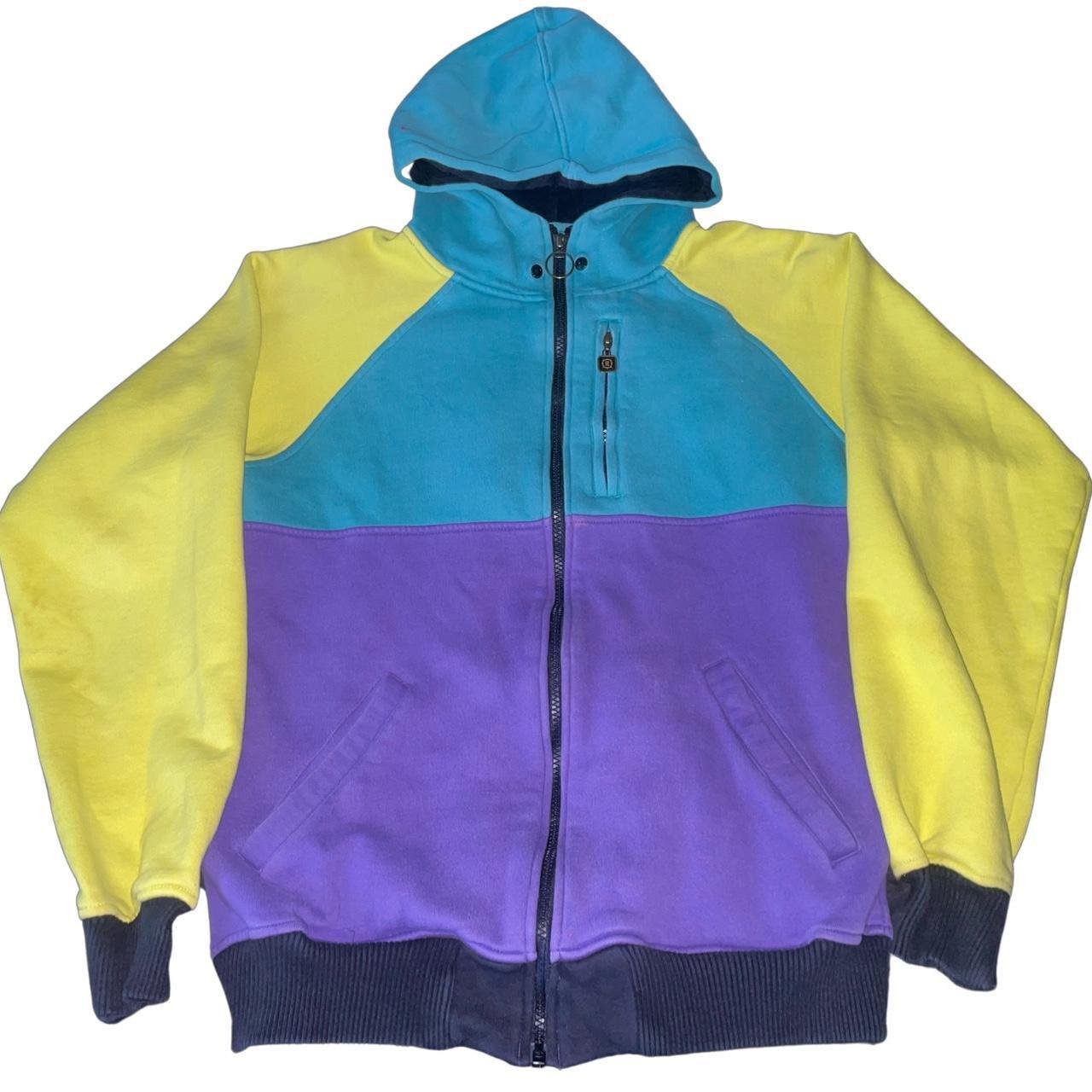 80s color block discount hoodie