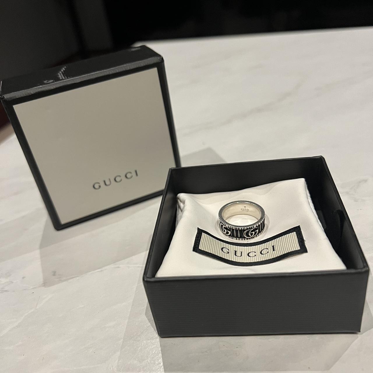 Mens double G Gucci ring in silver - Depop
