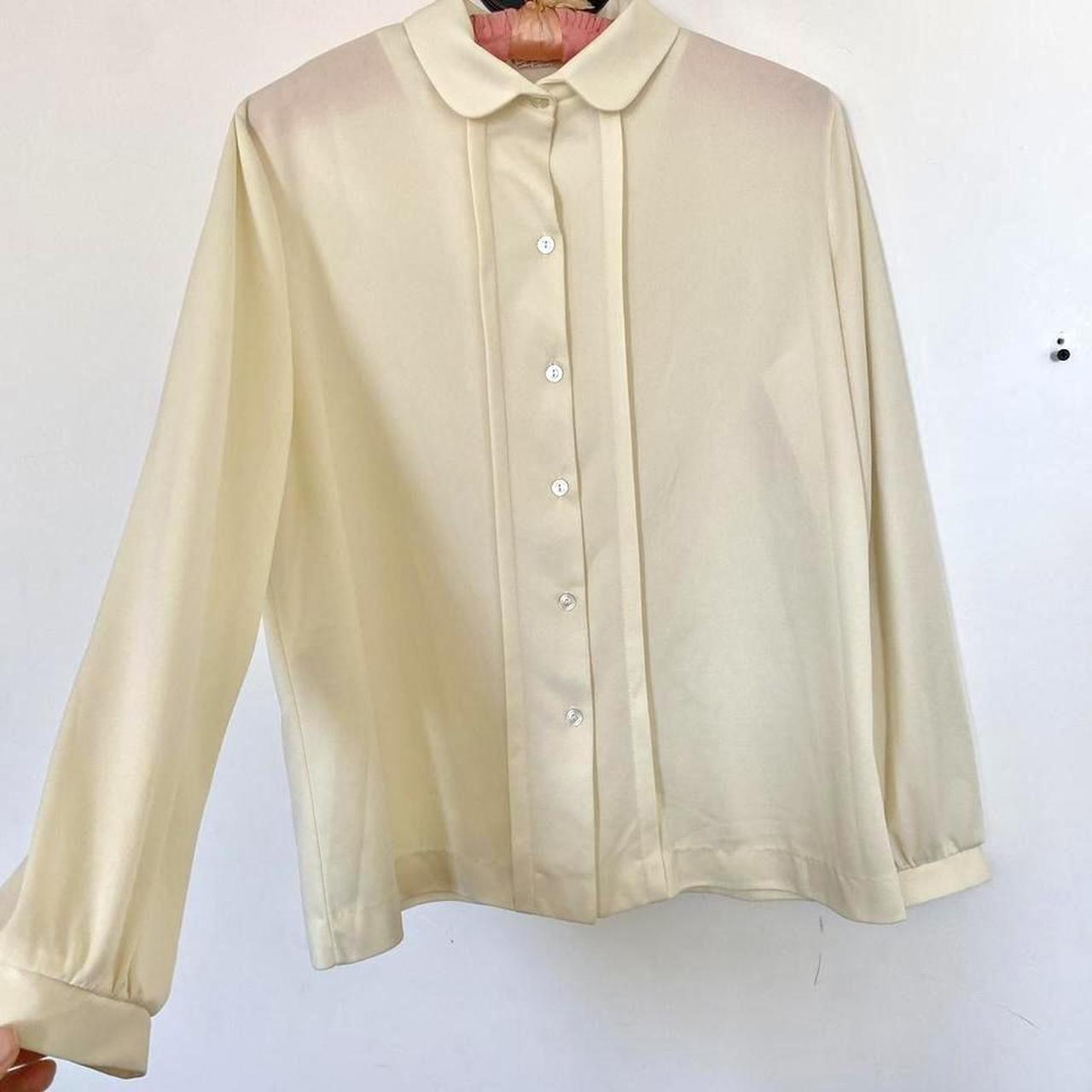 60s vintage cream peter pan collar blouse I feel... - Depop
