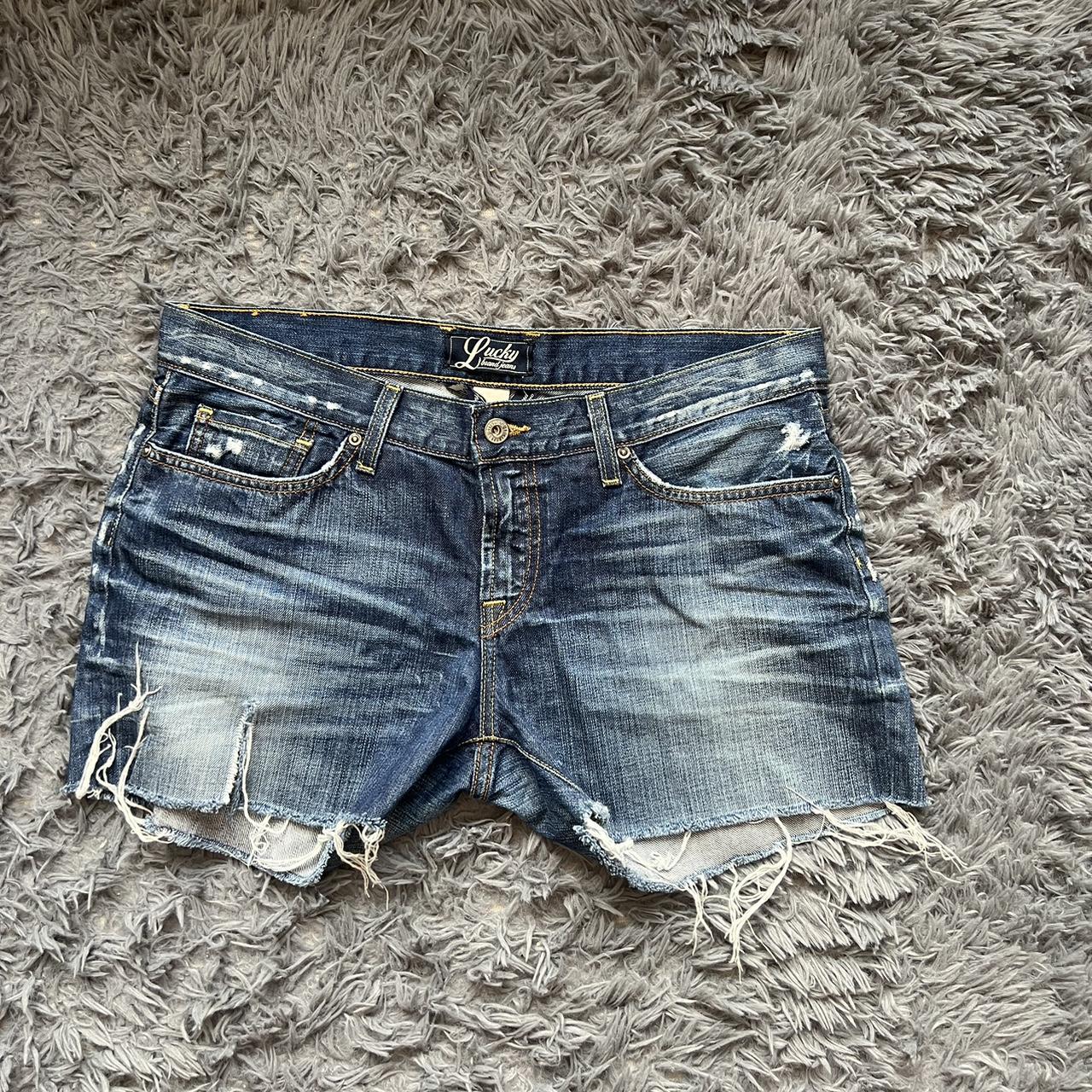 Lucky brand denim shorts, skinny style Size - Depop