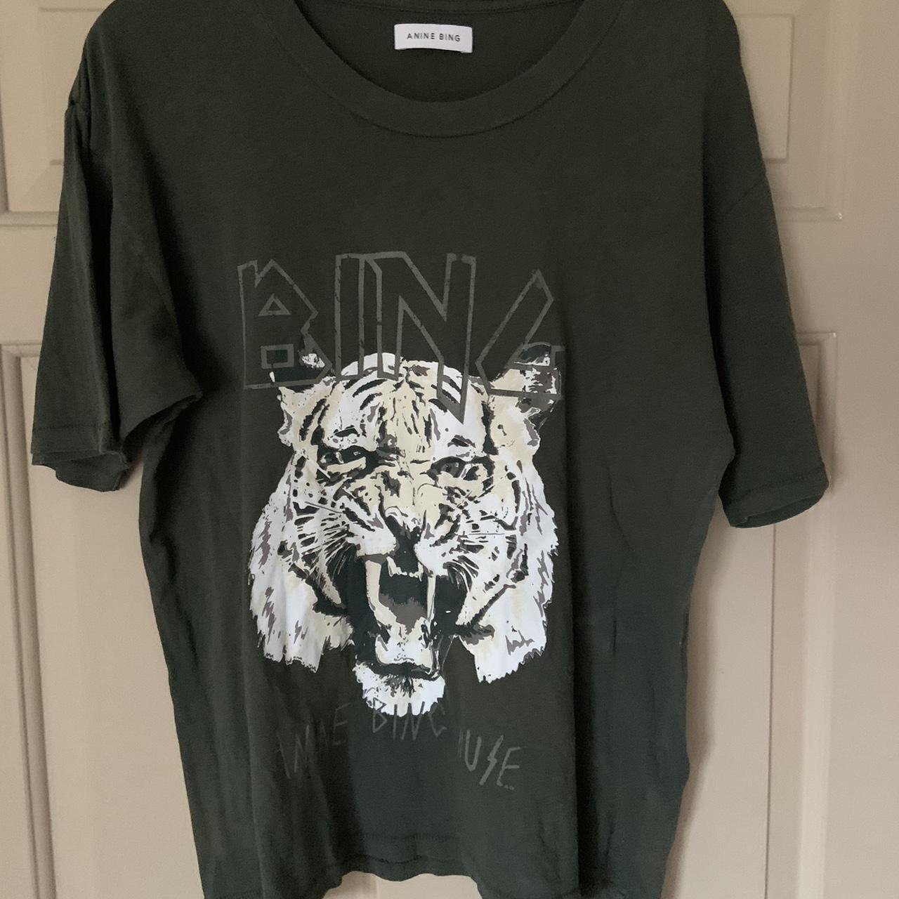 Anine Bing Tiger T shirt in on trend forest green. Depop