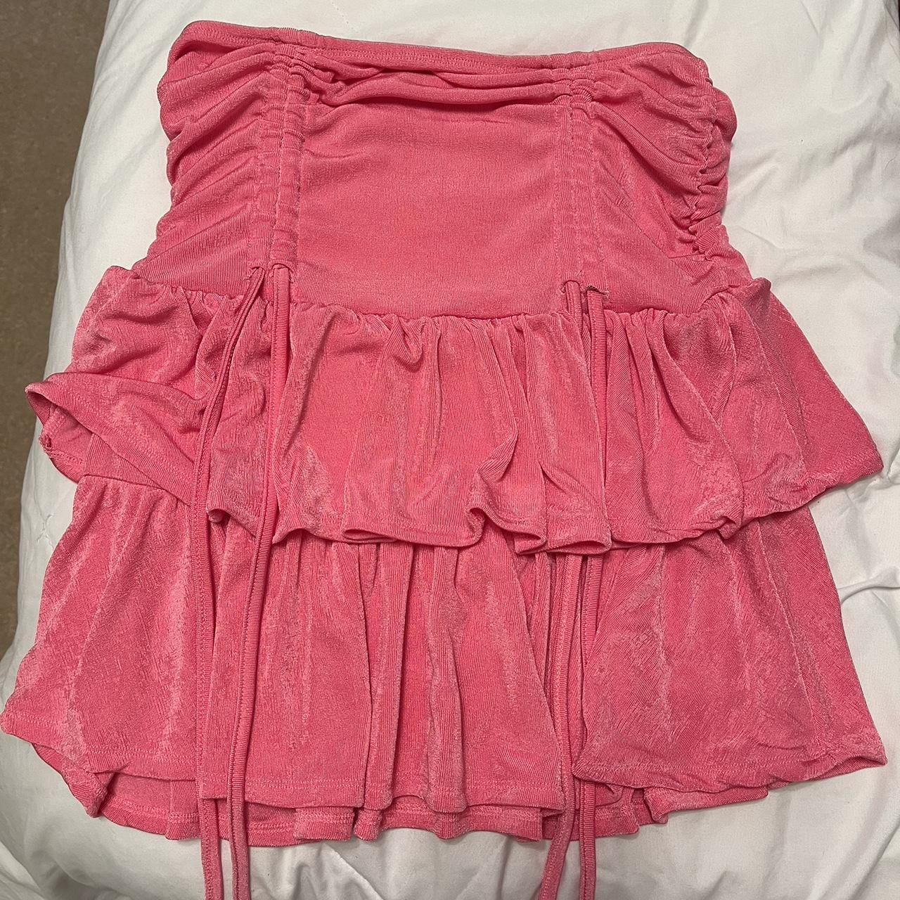 Pink Y2K Ruched Mini Skirt 💗Size small 💗Nice... - Depop