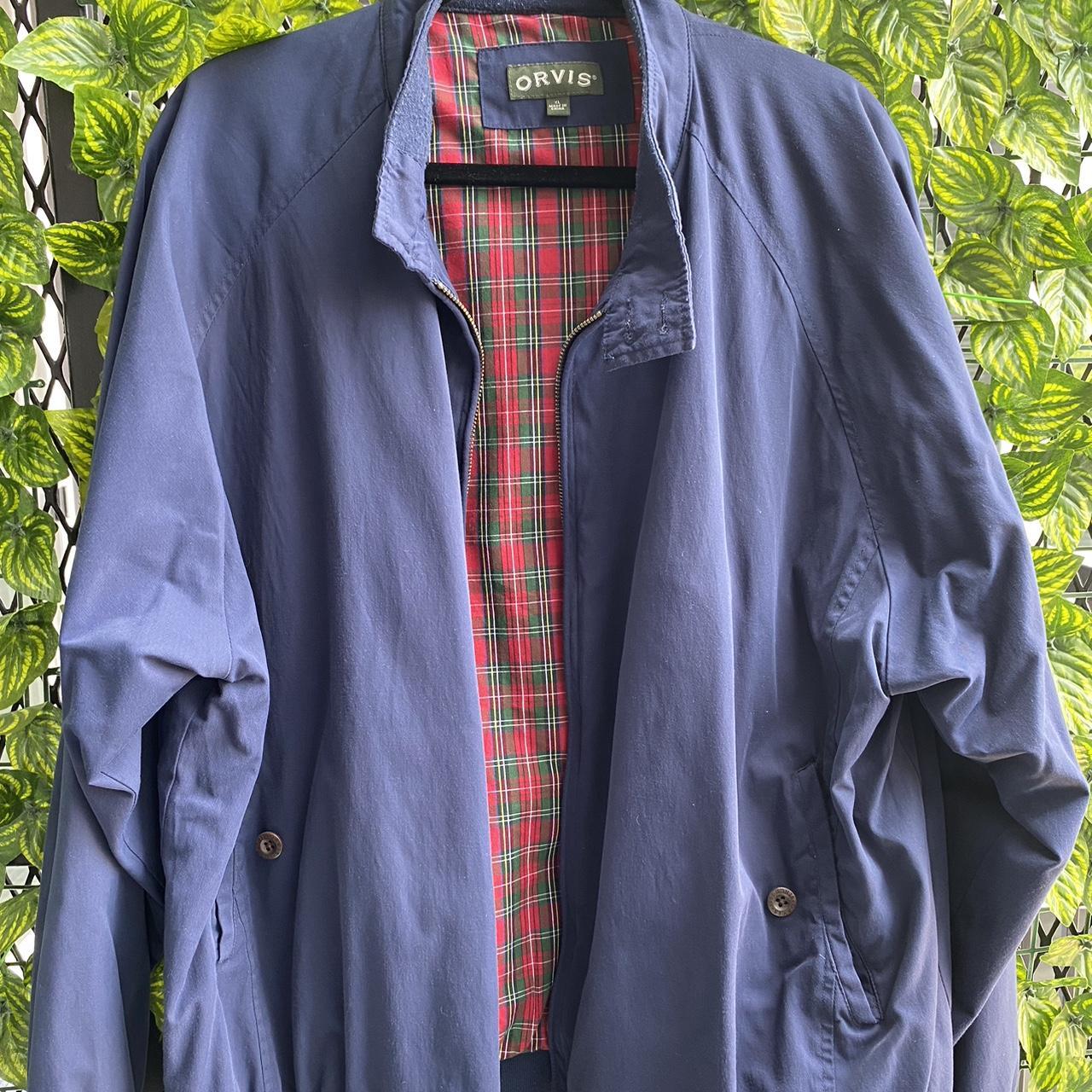 Orvis Men's Navy and Blue Jacket Depop