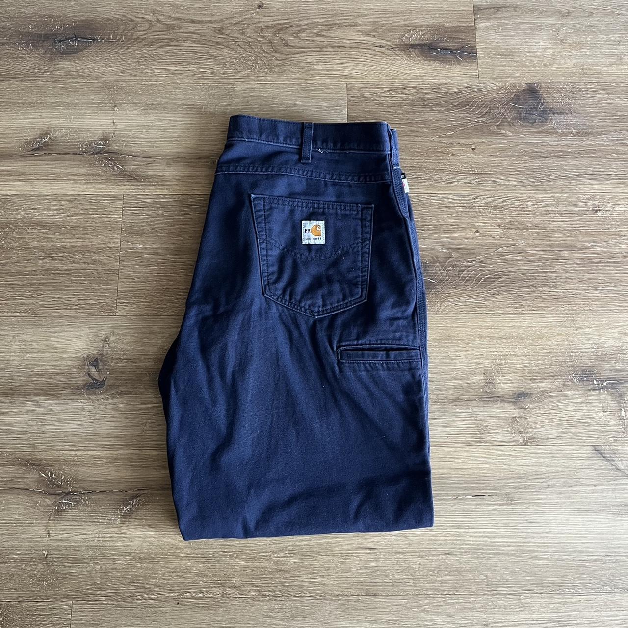 navy blue fire resistant carhartt pants, size 38 x