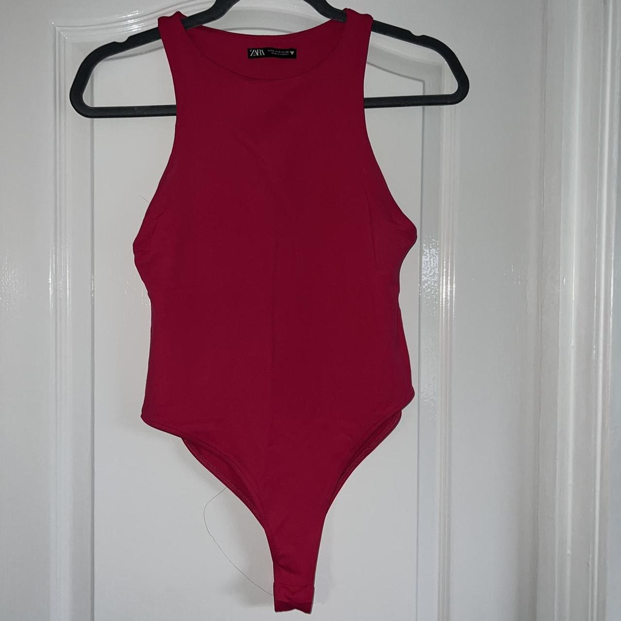Zara Halter Neck Bodysuit in Fuchsia Worn once Depop