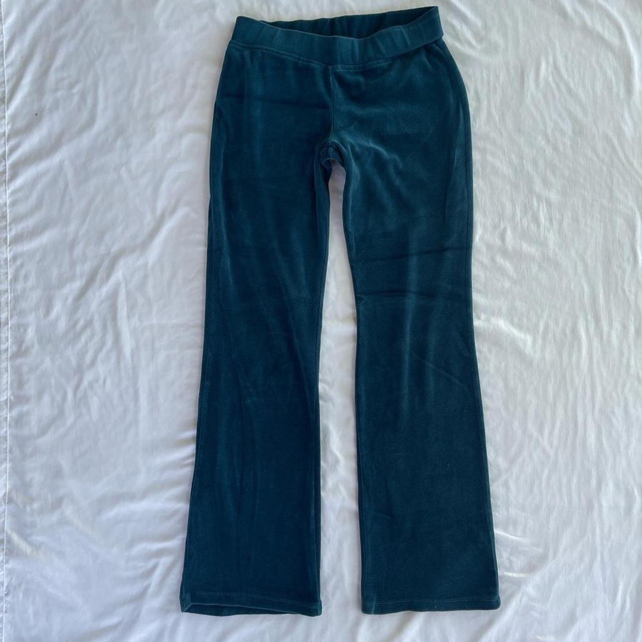 Vintage velour low rise flare pants Used, shows... - Depop