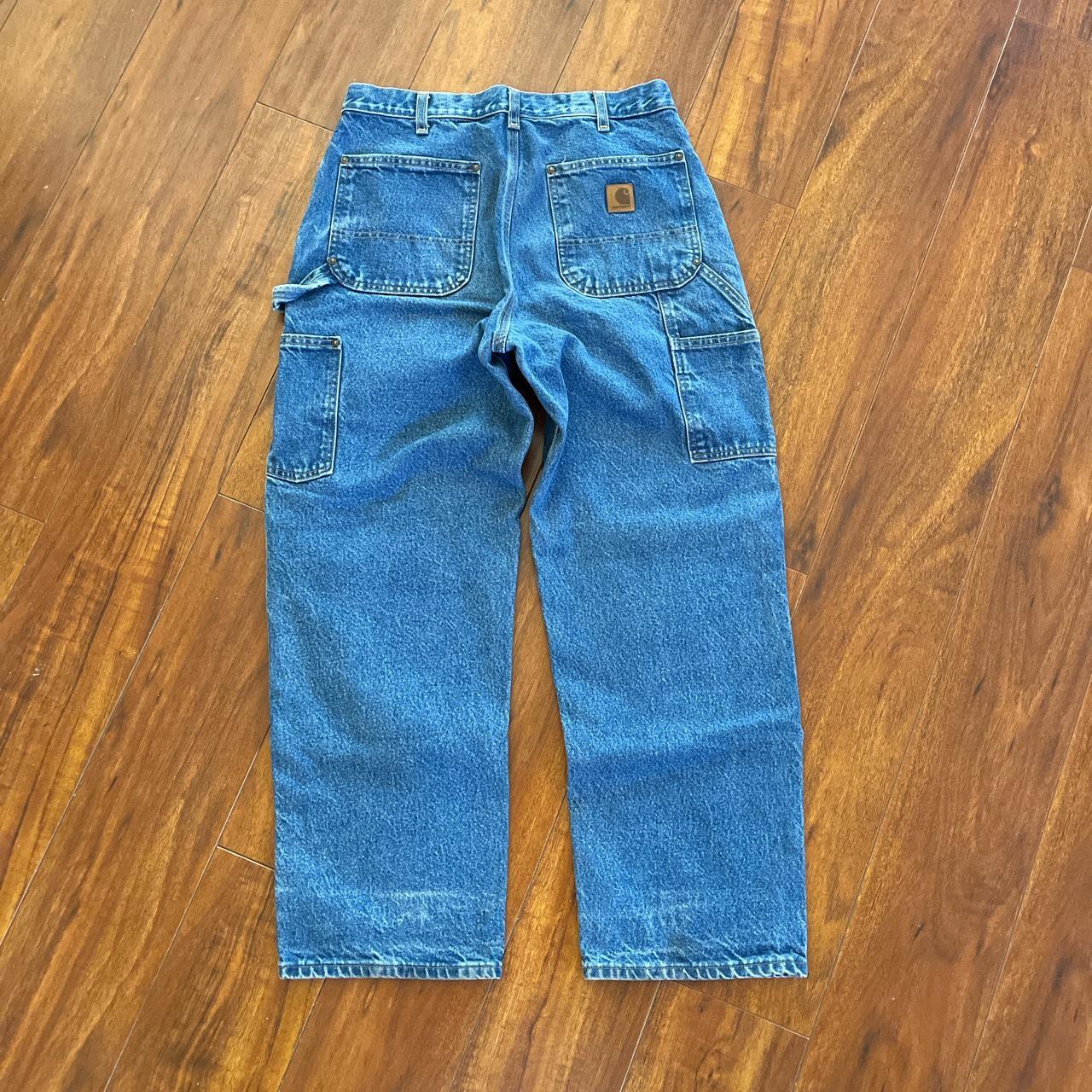 denim carhartt double knees very good condition... - Depop