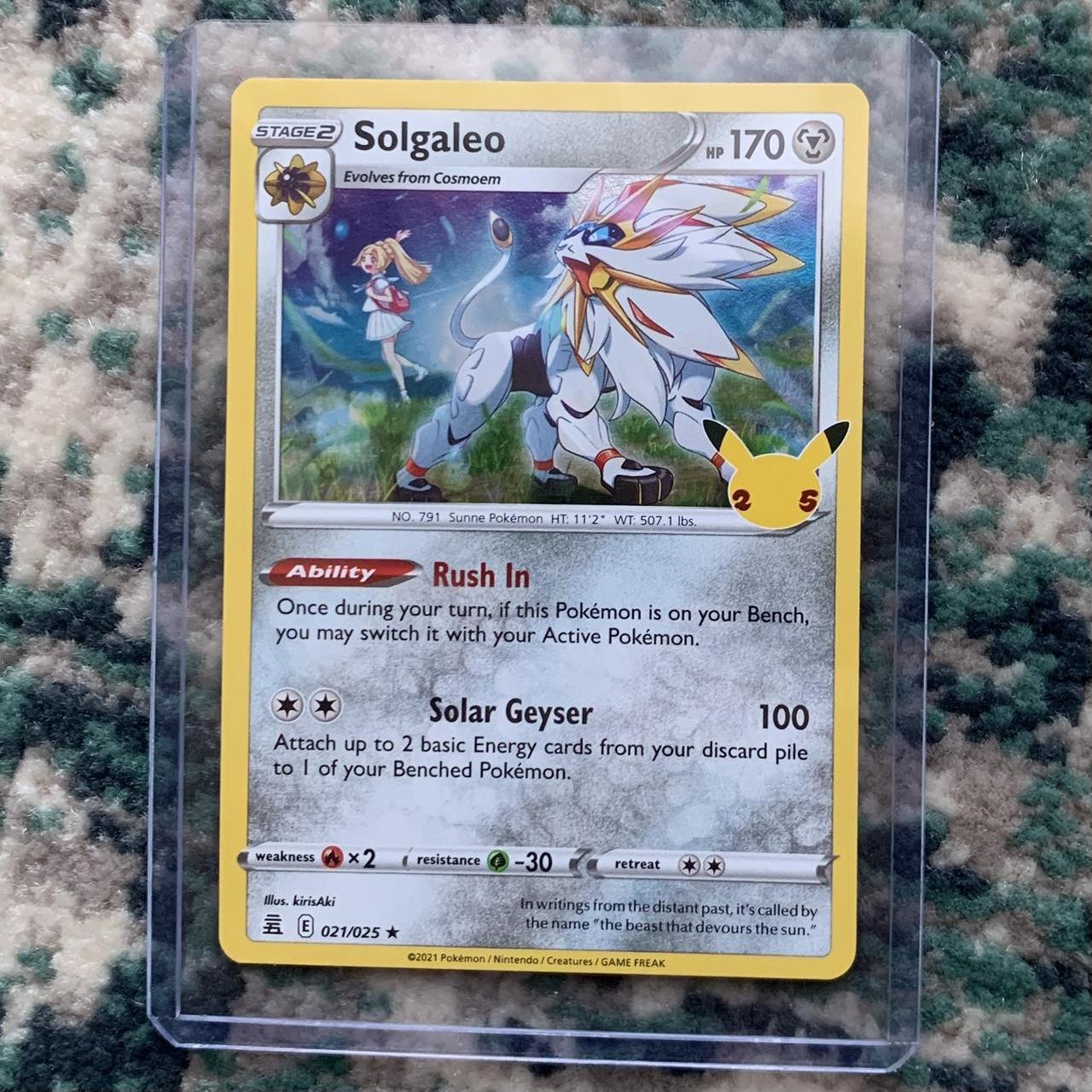 - Solgaleo 021/025 holo Pokémon card - Comes with... - Depop