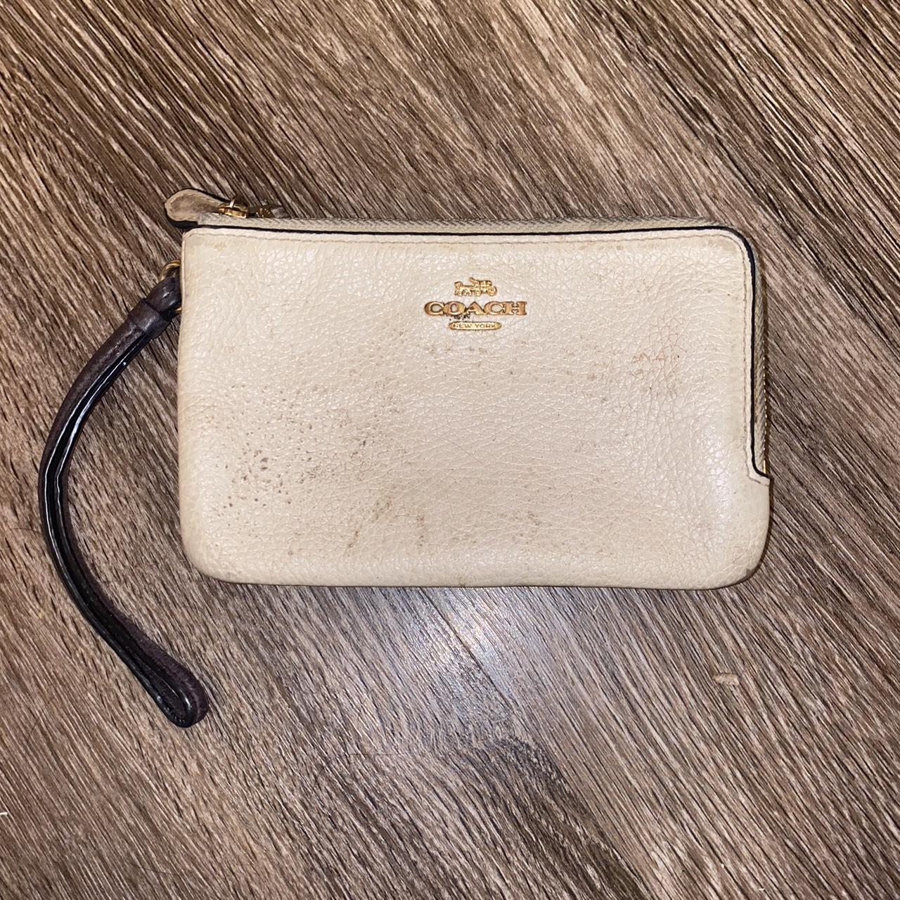 Coach wristlet large online double zip