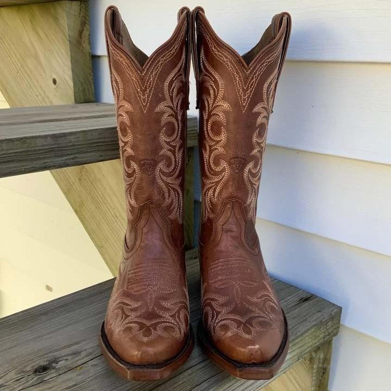 Ariat Women's Hazen Whisky Barrel Snip Toe Cowgirl - Depop