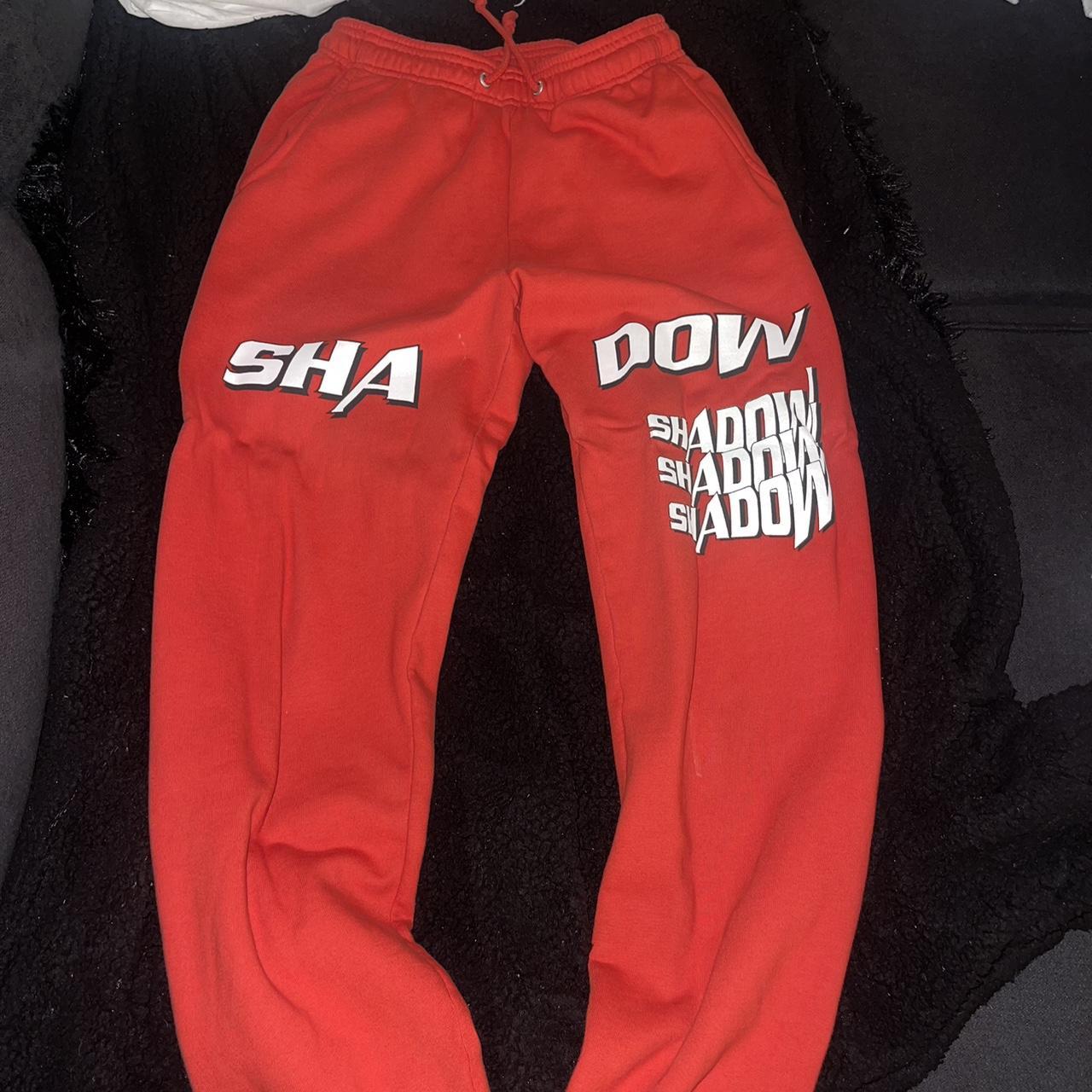 shadow hill red sweatpants size xs, loose fitted ️ - Depop