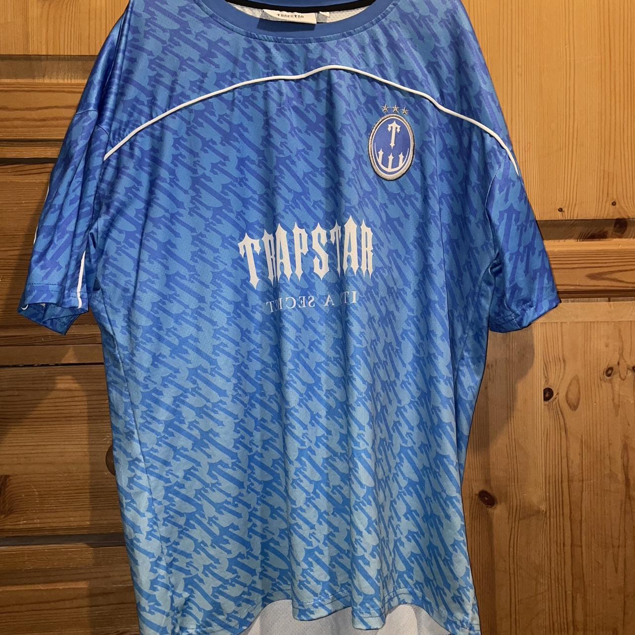 Trapstar football top blue 2022 trapstar football... Depop