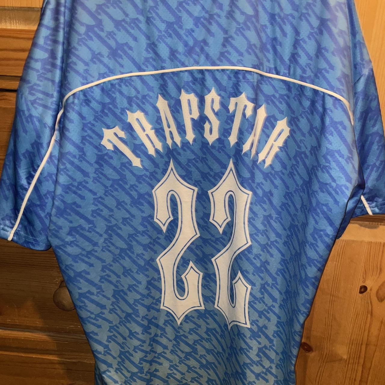 Trapstar football top blue 2022 trapstar football... Depop