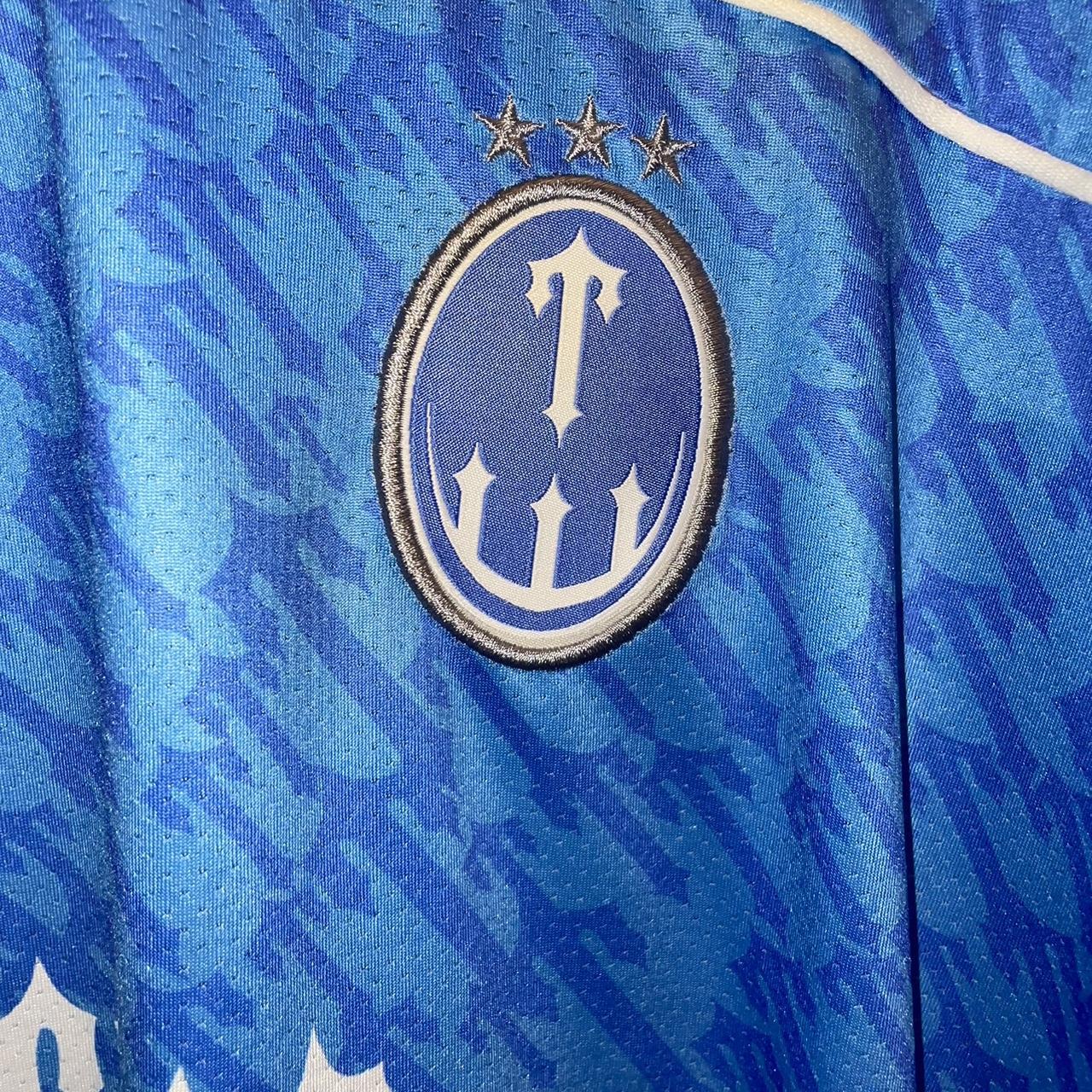 Trapstar football top blue 2022 trapstar football... Depop