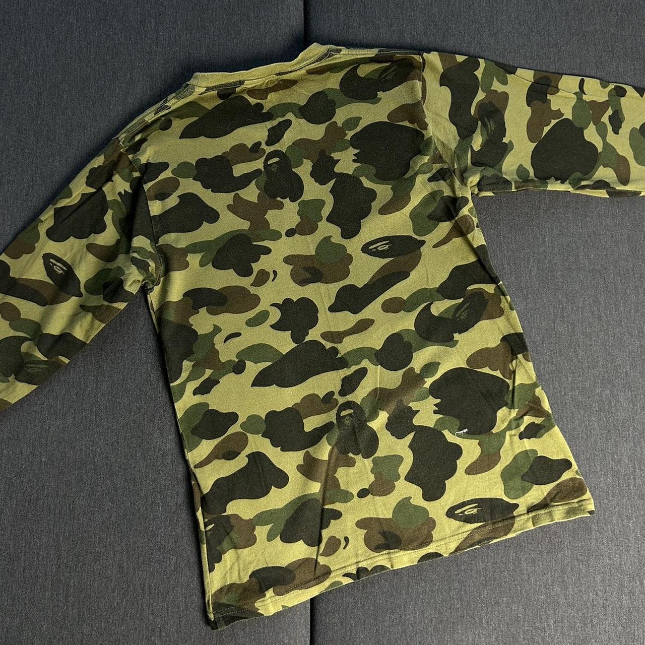Long sleeve camo Bape t-shirt Size Small Used-... - Depop