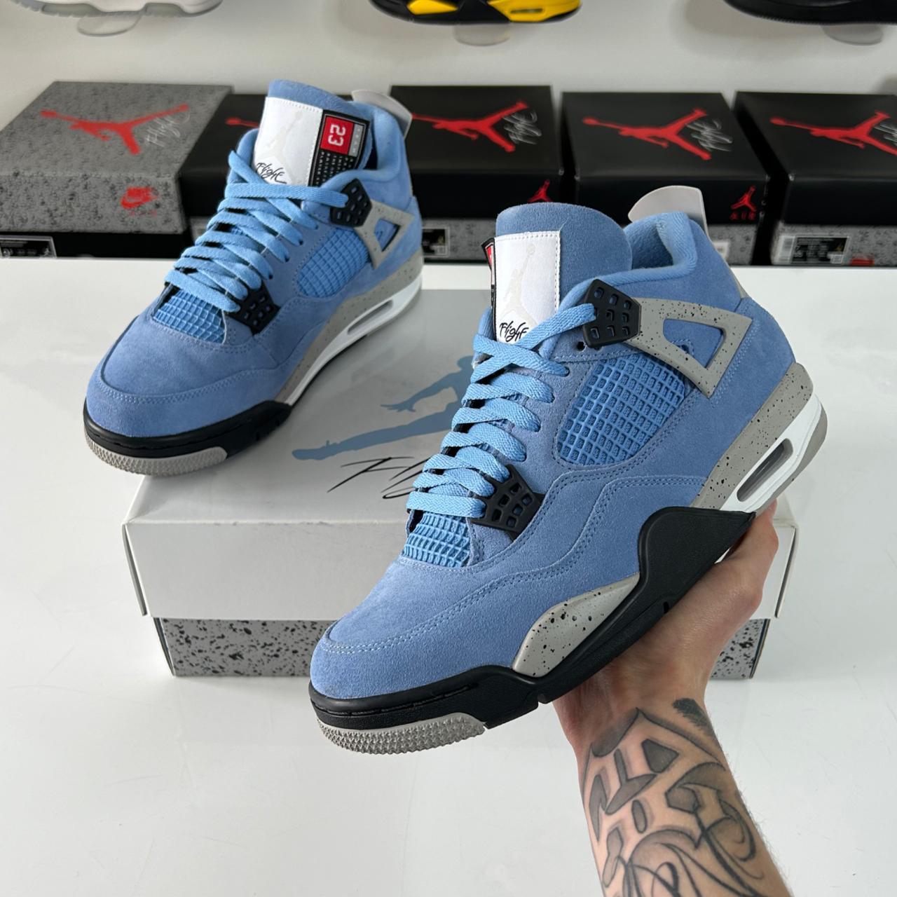 Air Jordan 4 Retro 'University Blue' UK 8.5 Box:... - Depop