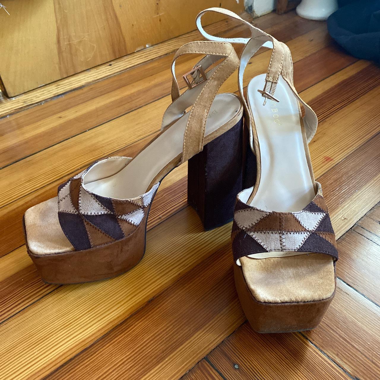 Lightly worn platform vintage heels tagged for... - Depop