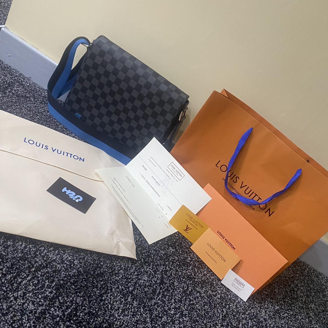 Louis Vuitton Men's Black and Blue Bag Depop