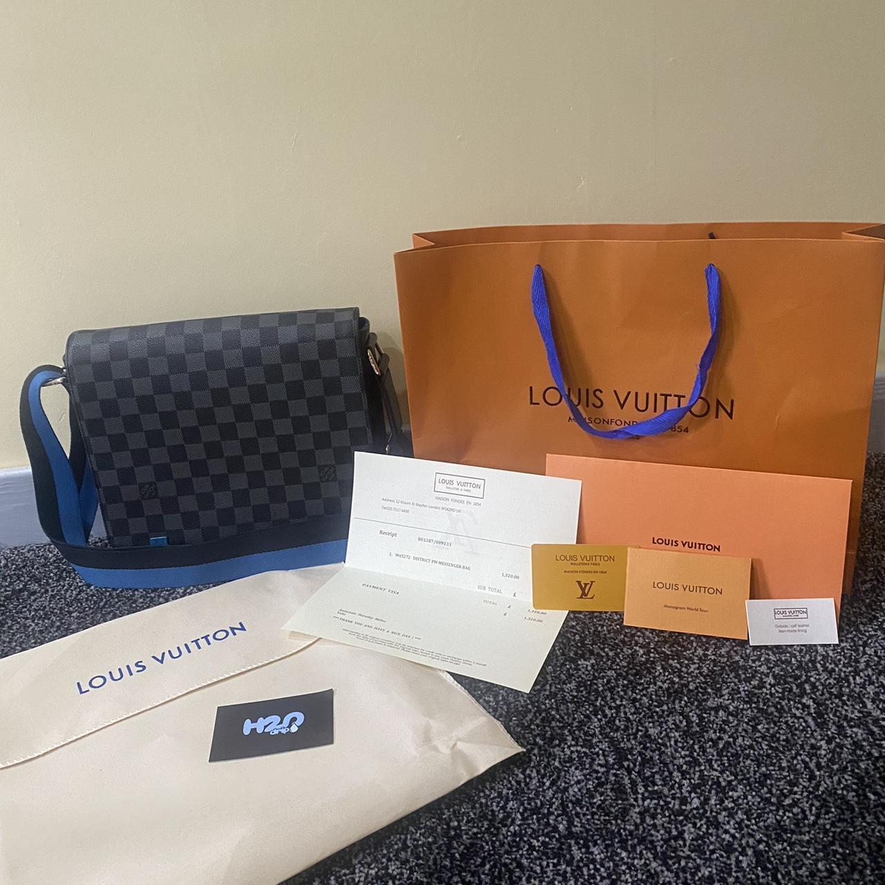 Louis Vuitton Men's Black and Blue Bag Depop