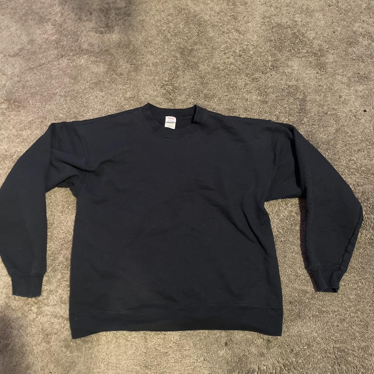 Black Blank Hanes Crewneck Size... - Depop