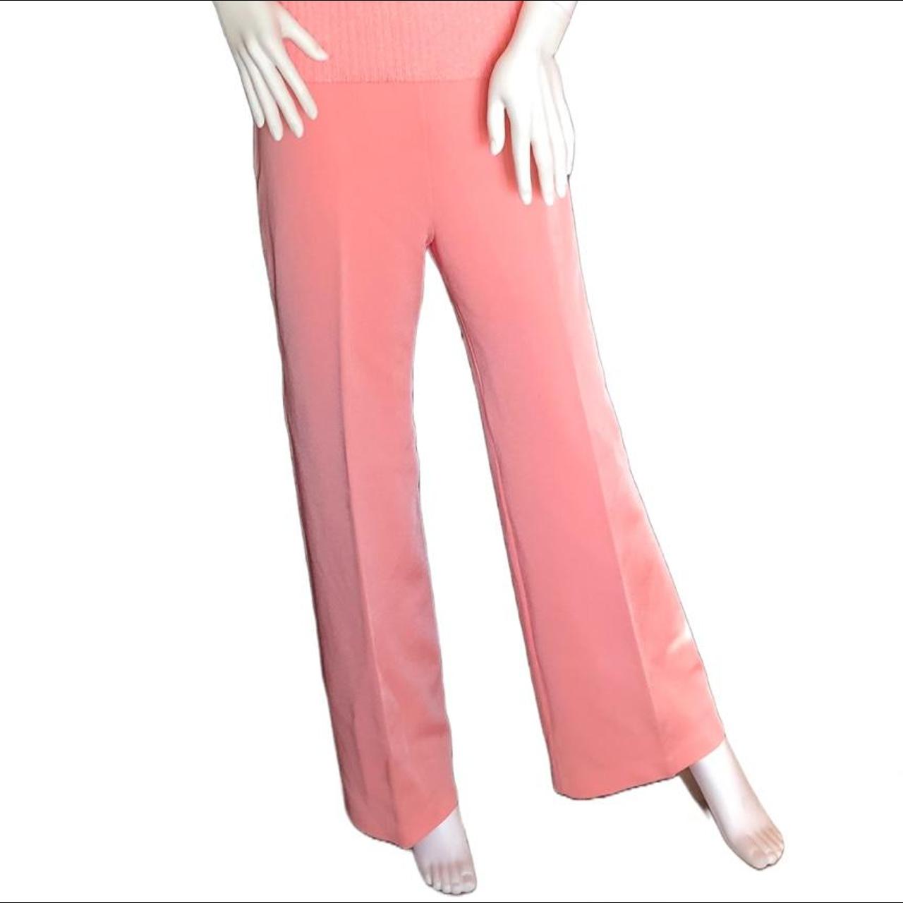 Vintage pant suit 1970s salmon pink pant suit, - Depop