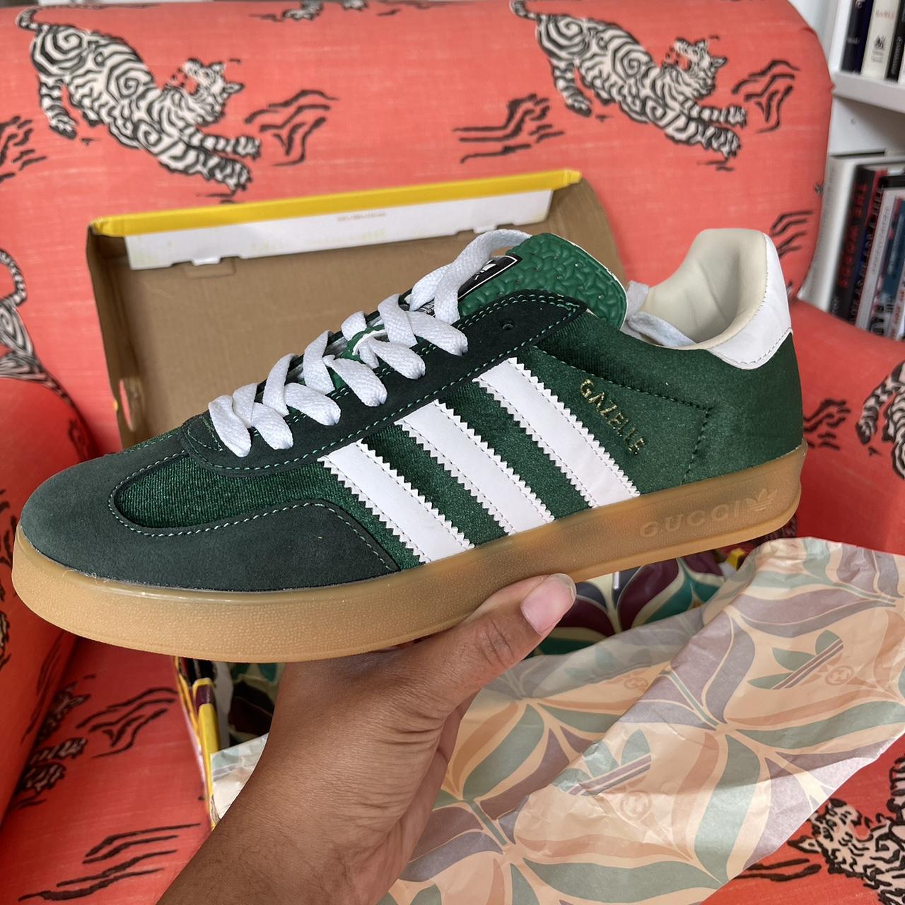 GUCCI X ADIDAS GAZELLE SUEDE EMERALD GREEN SIZE 8. Depop