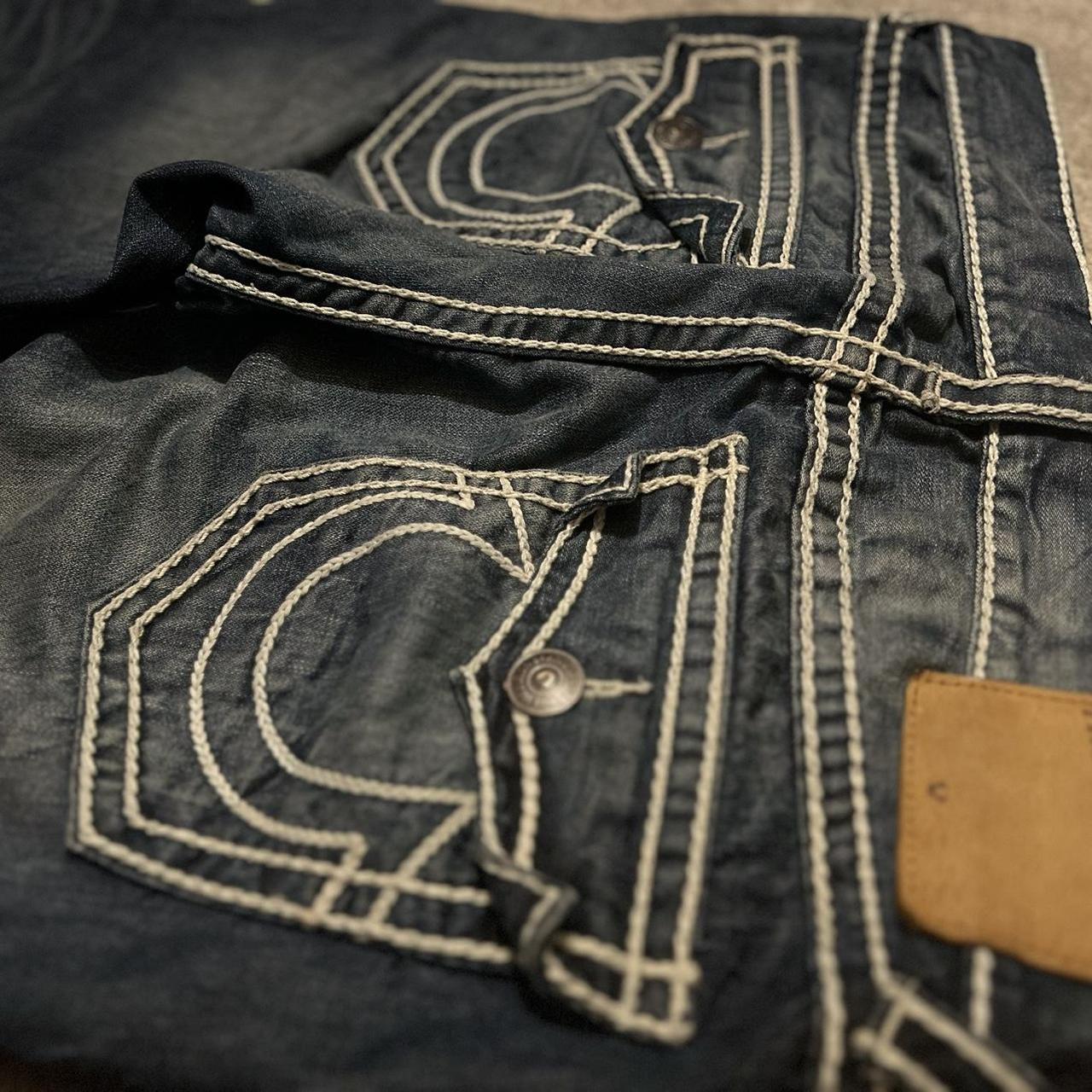 True Religion Big Stitch Jeans 1 light sign of wear... - Depop