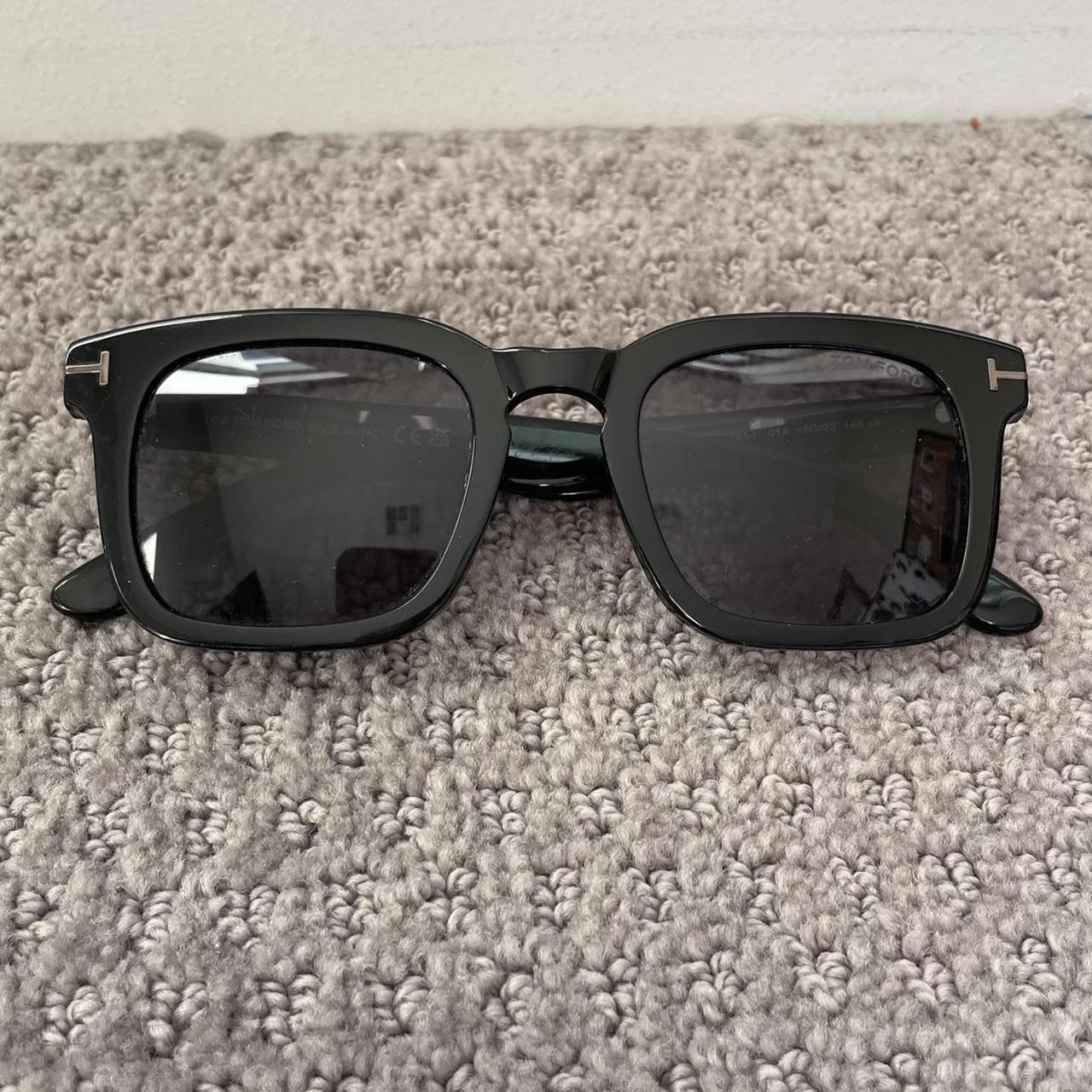 TOM FORD Men's Black and Grey Sunglasses Depop