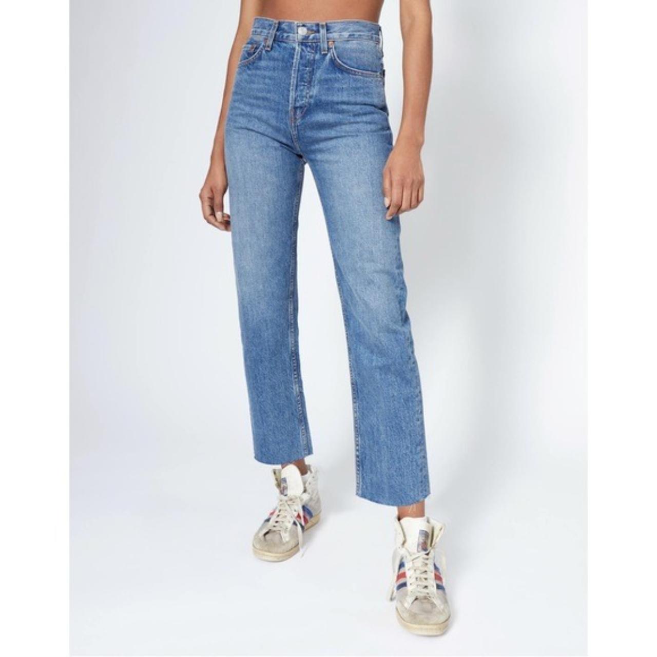 Re/Done High Rise Stove Pipe Jeans in Medium