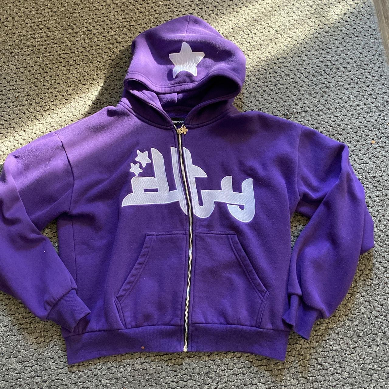 Purple divide the youth hoodie worn a few times - Depop