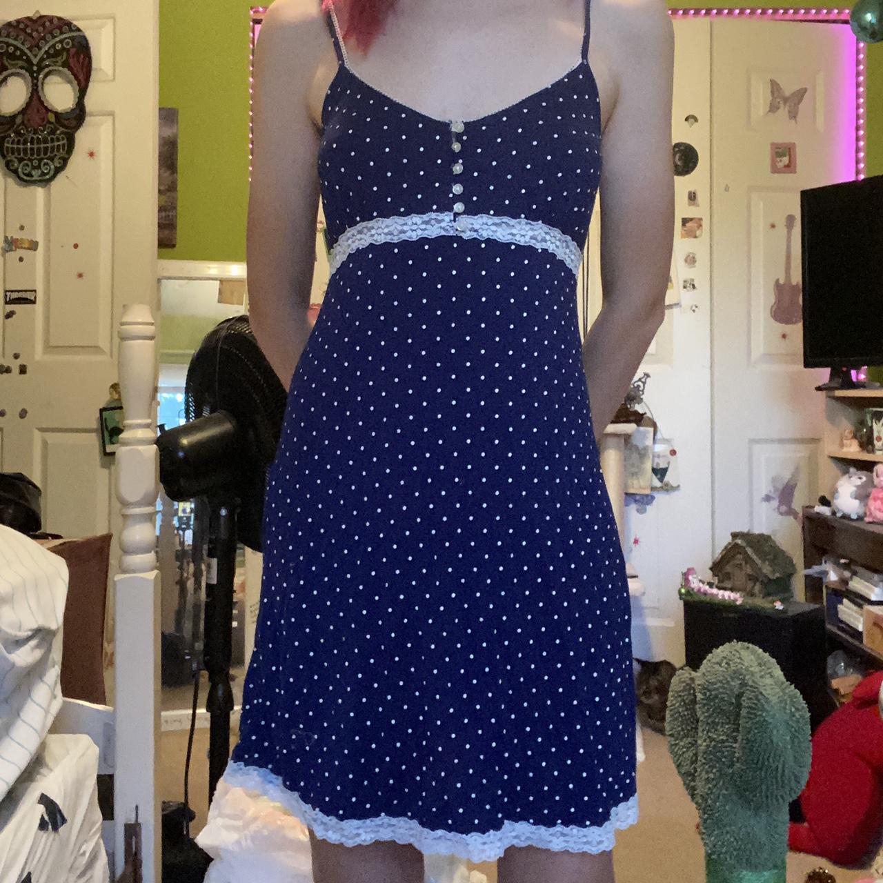 -super cute coquette polka dot dress with lace! ... - Depop