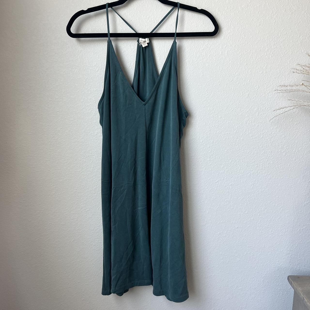 Urban Outfitters green slip dress with halter back.... - Depop