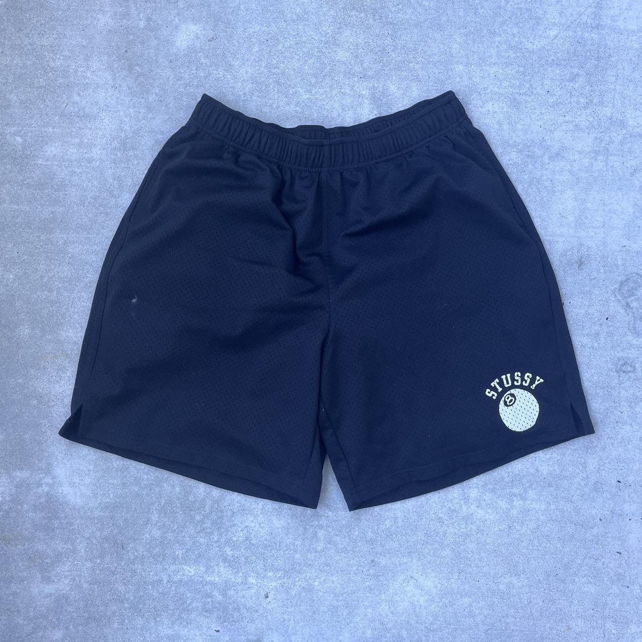 STUSSY BLACK MESH SHORTS TAGGED XL - Depop