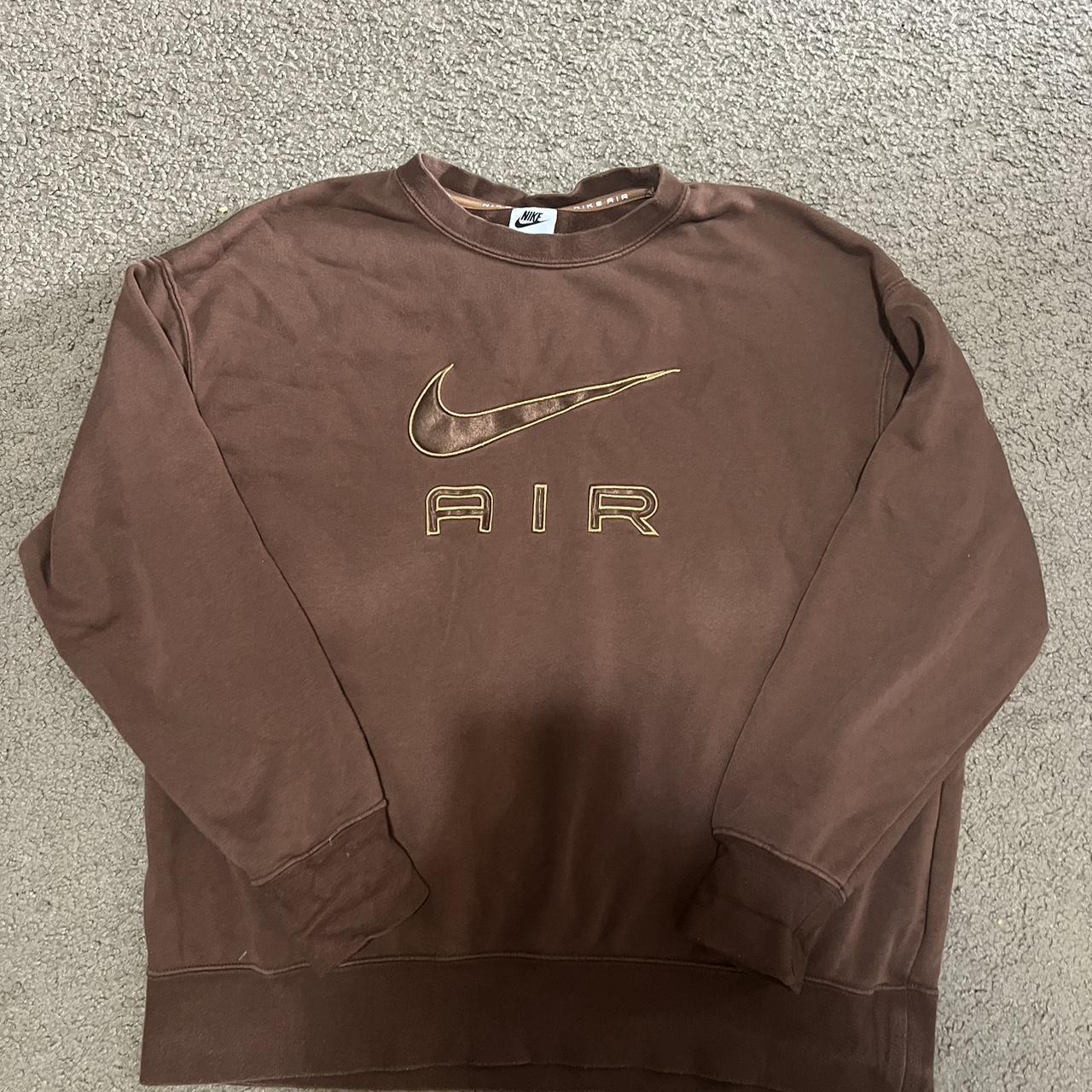 Vintage Nike Sweater Brown In Great Condition Depop