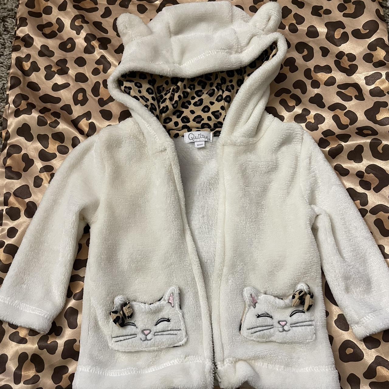 12M kitty leopard print zip up (infant)... - Depop