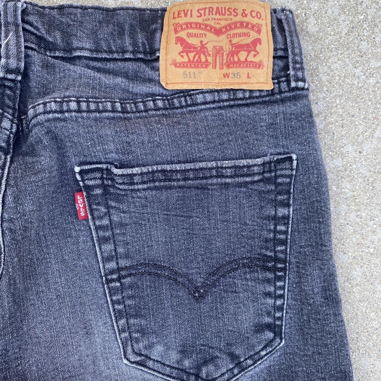 Vintage faded black Levi’s jorts/jean shorts Wide... - Depop