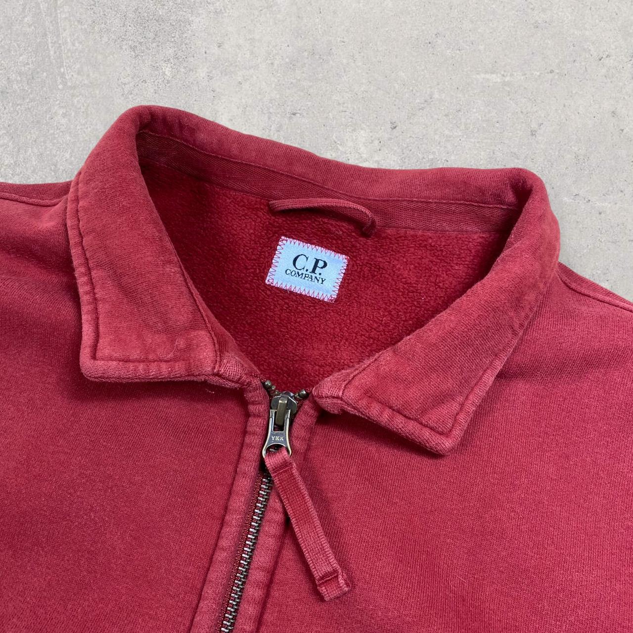 CP Company Red Zipped Watch Viewer Sweatshirt Fleece... - Depop