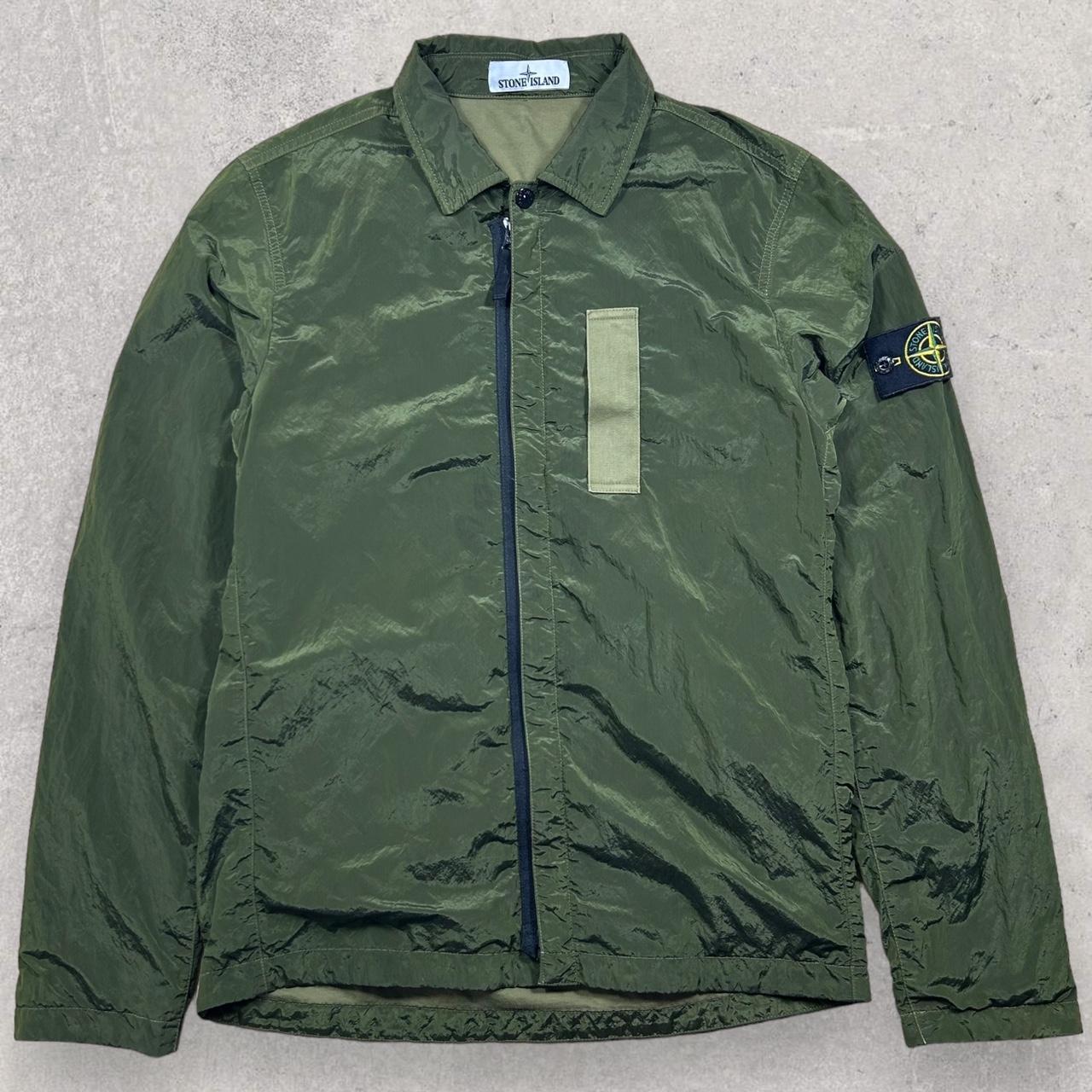 Stone island green outlet nylon metal overshirt jacket