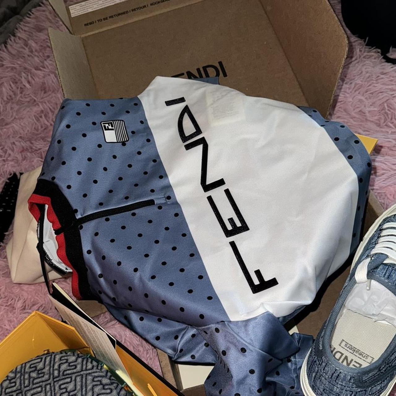 Light blue polka dot Lycra Top. FENDI! Worn once for | Depop